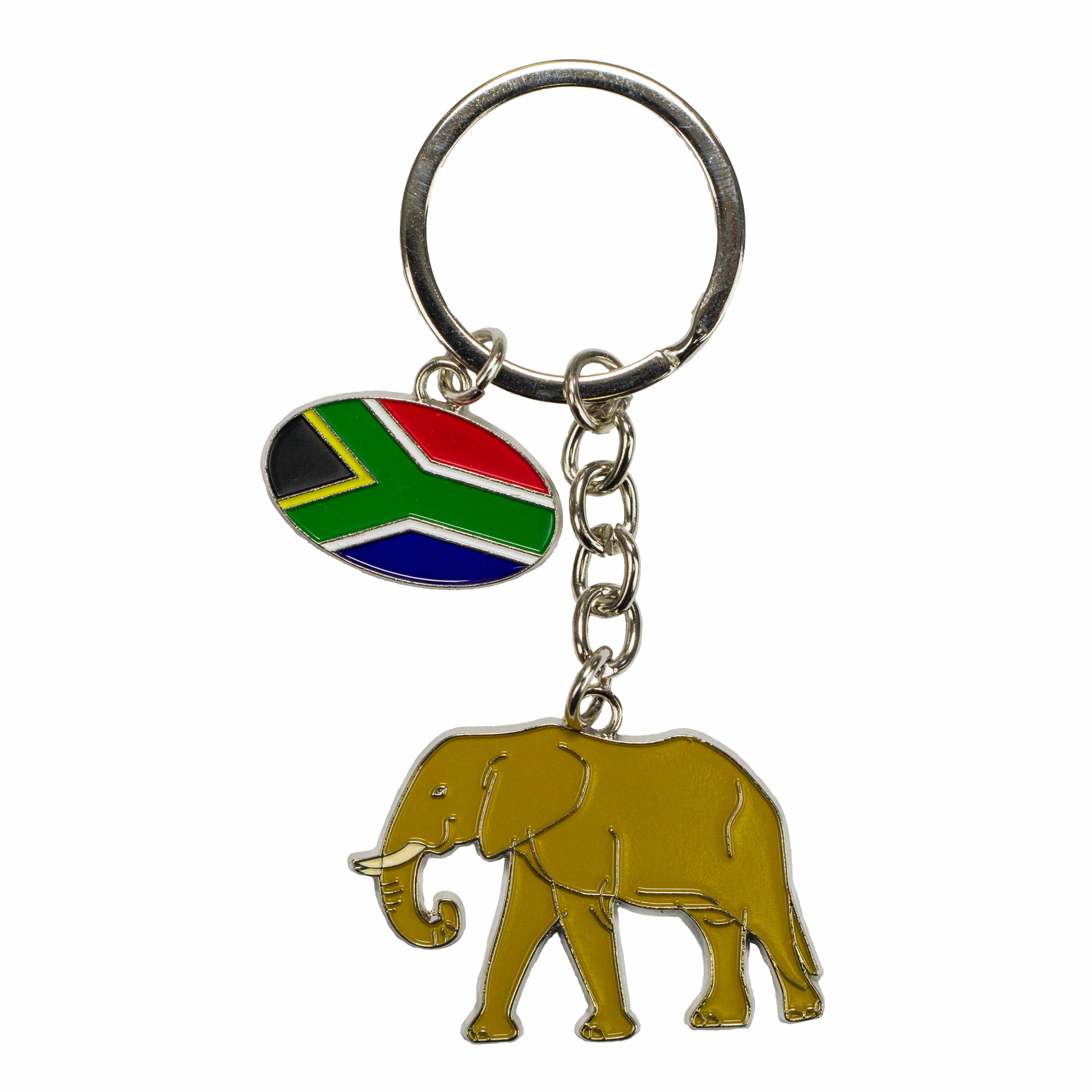1 Charm Flag Keyring - Elephant Brown - Click Image to Close