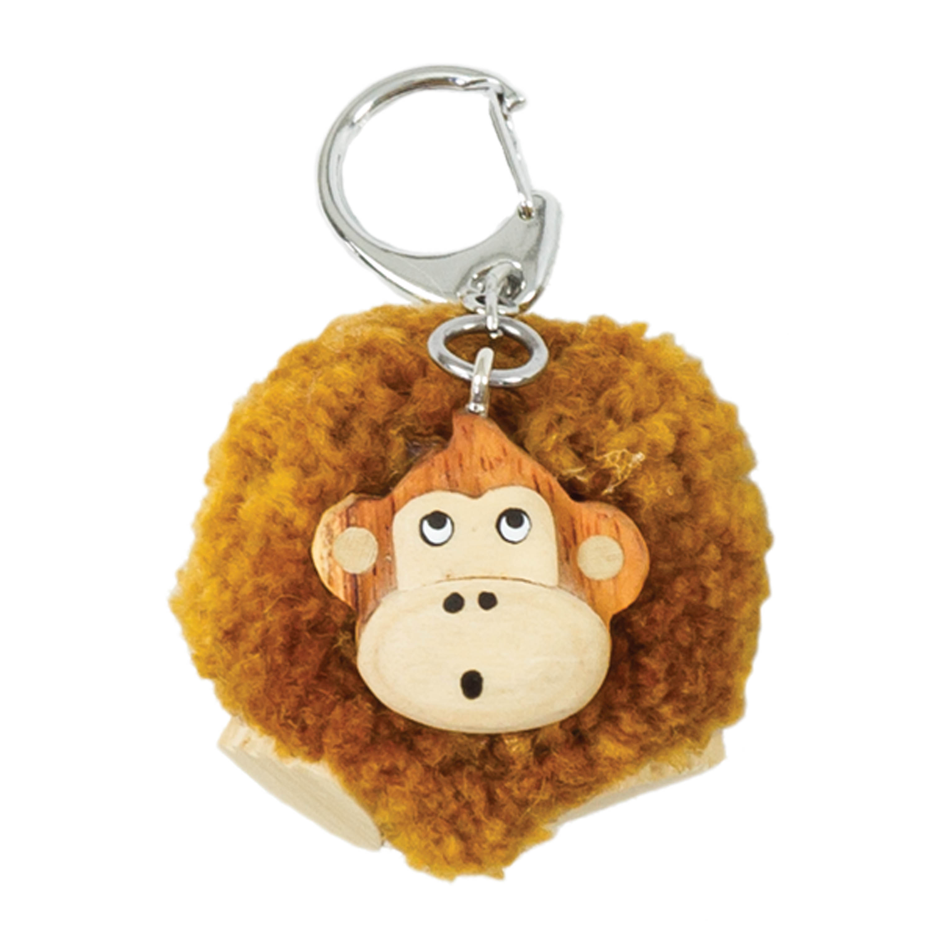 Bao-Monkey Pompom large keyring (3 pieces)