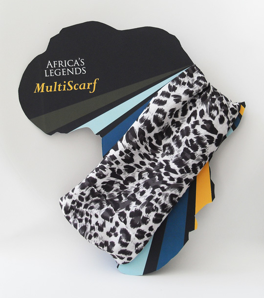 Headwear - Black / white leopard print - Click Image to Close