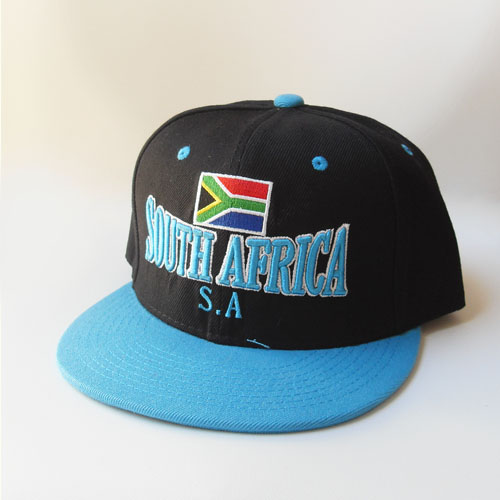 SA embroidered snapback cap - blue
