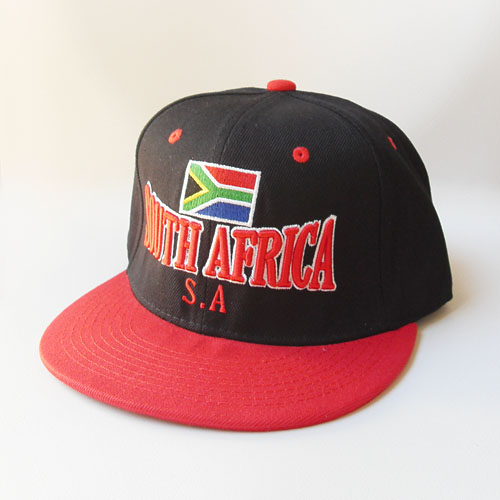 SA embroidered snapback cap - red