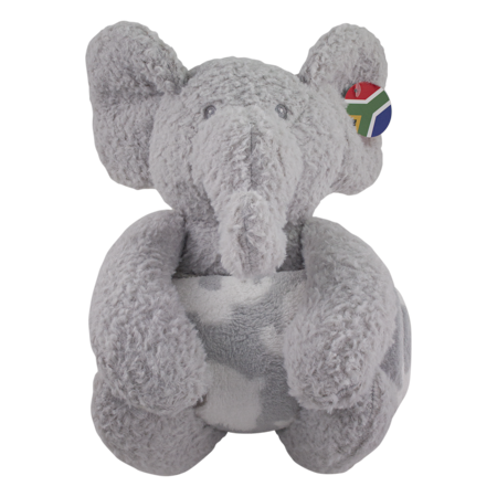 Elephant-Fluffy Blanket Toy-Patterned