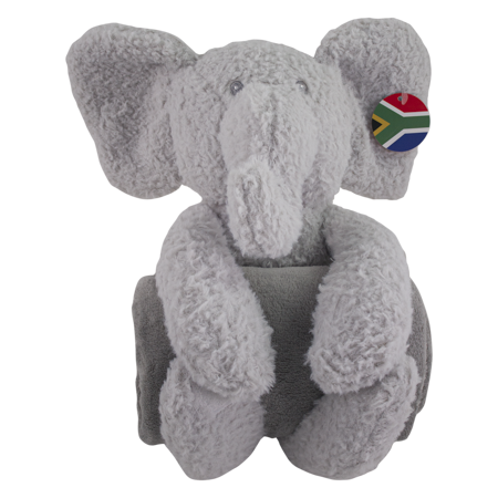 Elephant-Fluffy Blanket Toy-Plain