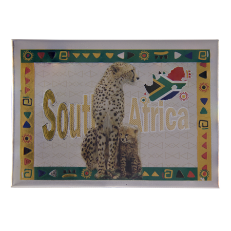 South Africa- Cheetah with Cubs (9x6.5cm)