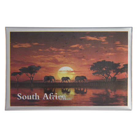 South Africa- Elephant red sky (8x5.5cm)