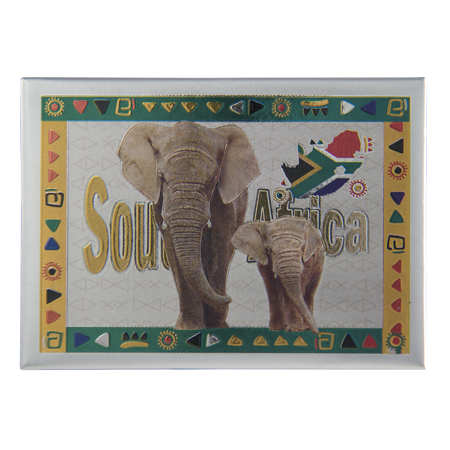 South Africa- Elephant with Calf (9x6.5cm)