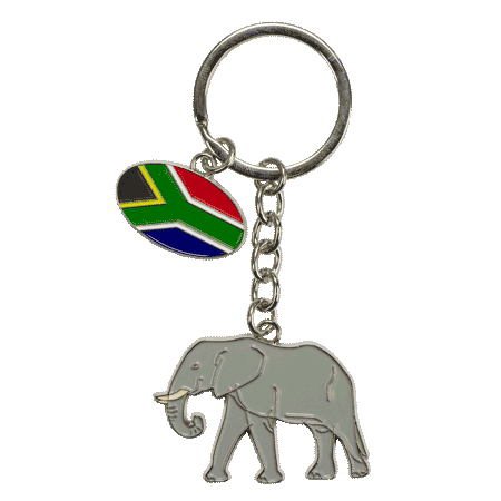 1 Charm Elephant with SA Flag - Grey