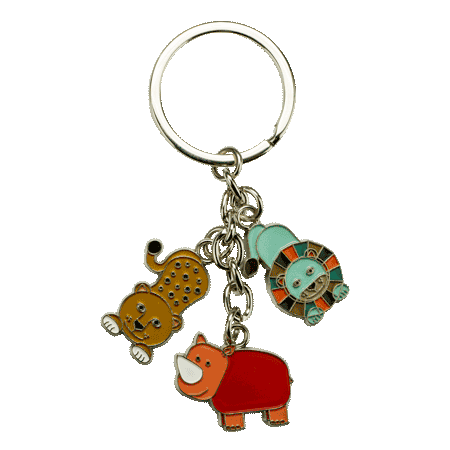 3 Charm Keyring Red Rhino