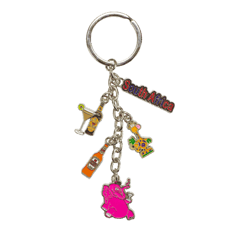 5 Charm Keyring Pink Elephant