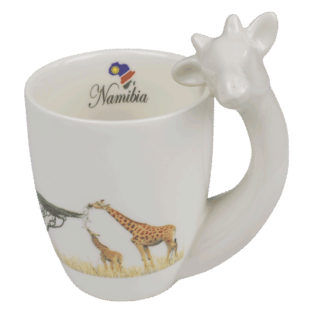 Giraffe with Namibia Flag